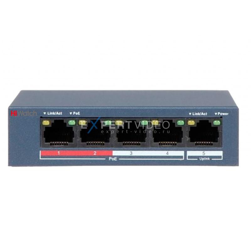 Коммутатор Ethernet HiWatch DS-S504P(B)